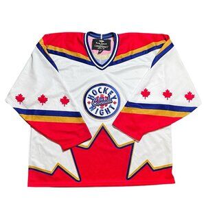 Roger Edwards Hockey Night In Canada Jersey Red Vintage 90s CBC Xl